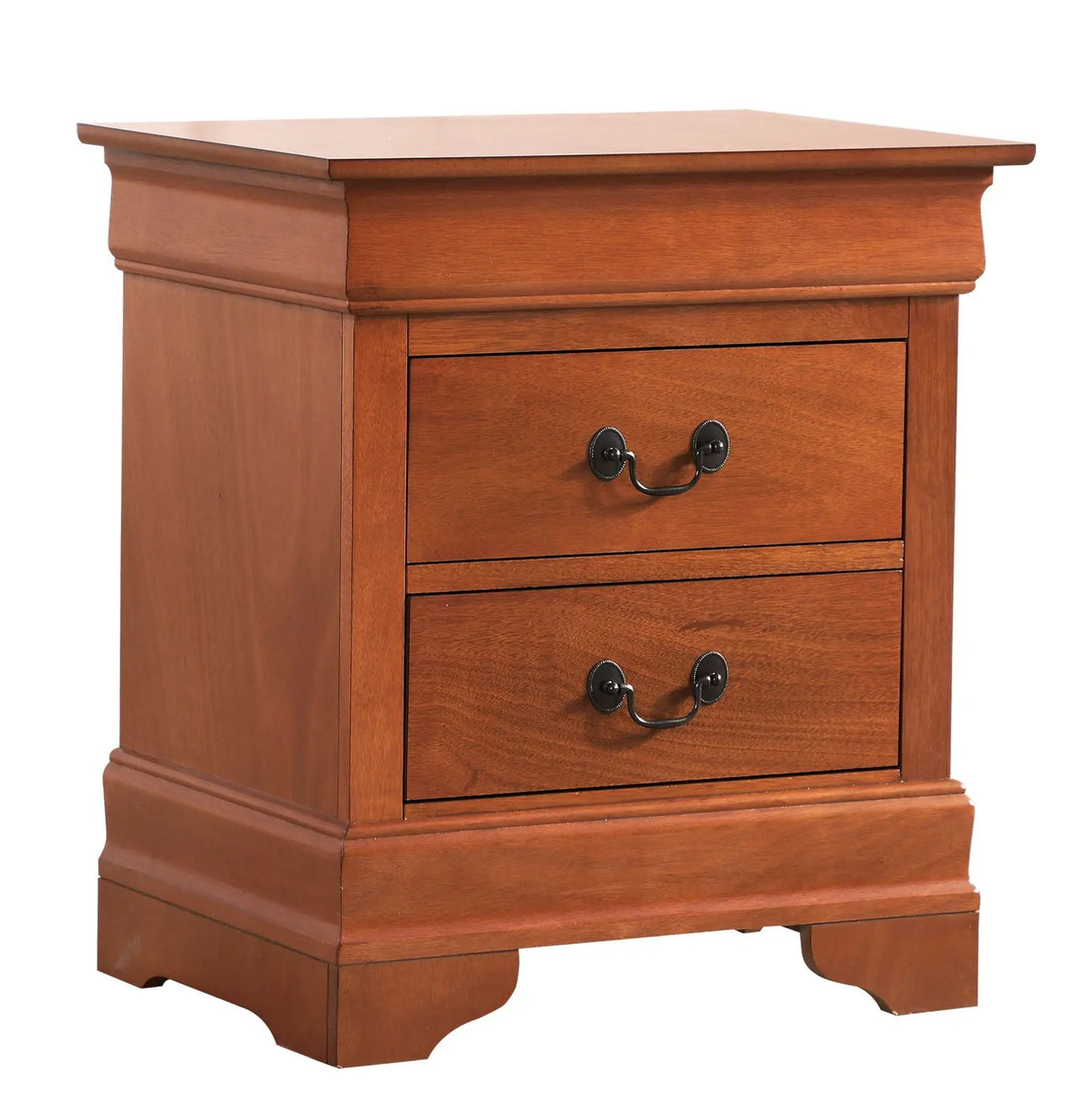 Louis Phillipe Nightstand | Traditional Wood Design | English Dovetailed Drawers | Metal Center Guides