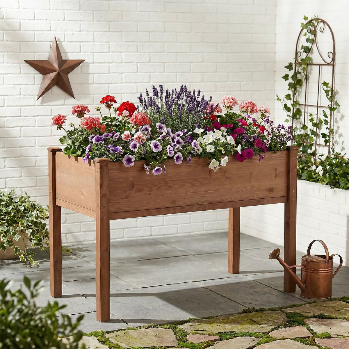 Elevated Raised Garden Bed | Solid Wood | Ergonomic Height