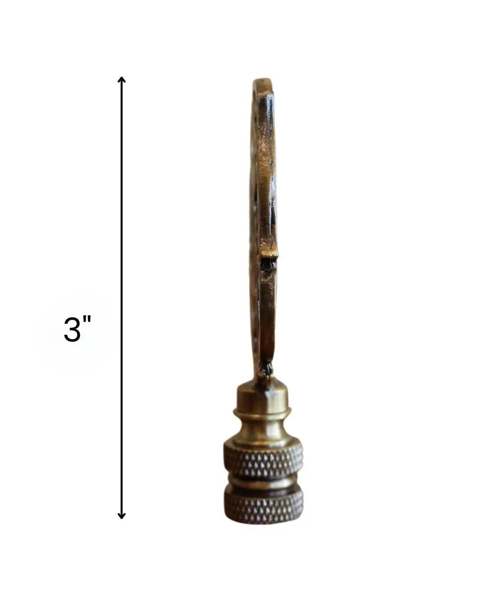 Lamp Finial | Antique Brass | 3 Inch | Williamsburg Cipher