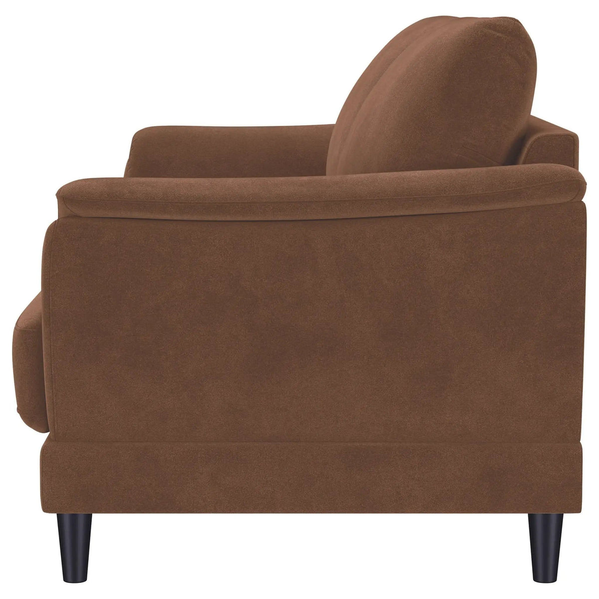 Selma Velvet Upholstered Crescent Arm Sofa Rust | 74.75 x 35.75 x 35 in | Solid Wood & Velvet | Living Room