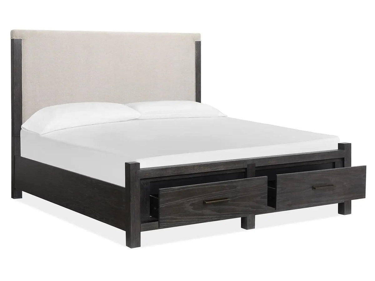 Plum Creek Upholstered Panel Storage Bed | 6 Pieces | Oak Veneer | Bedroom