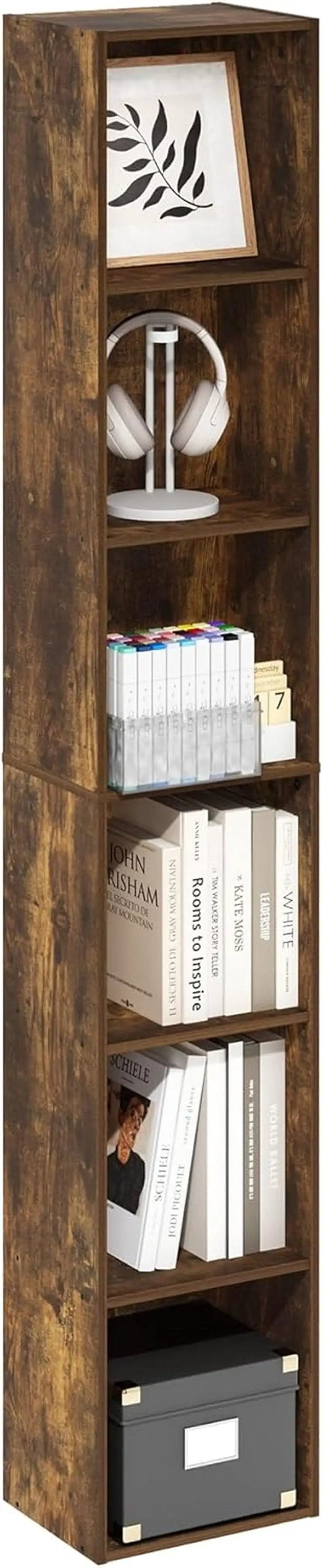 Amber Pine Six Tier Open Shelf Bookcase Home Office Storage from PriceLows™