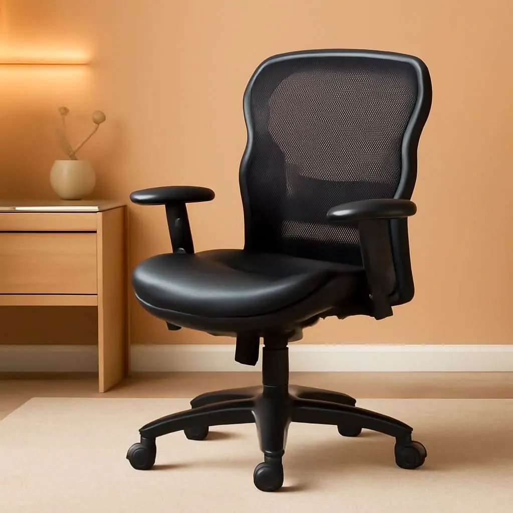 Wave High Back Ergonomic Office Chair Leather Seat from PriceLows™