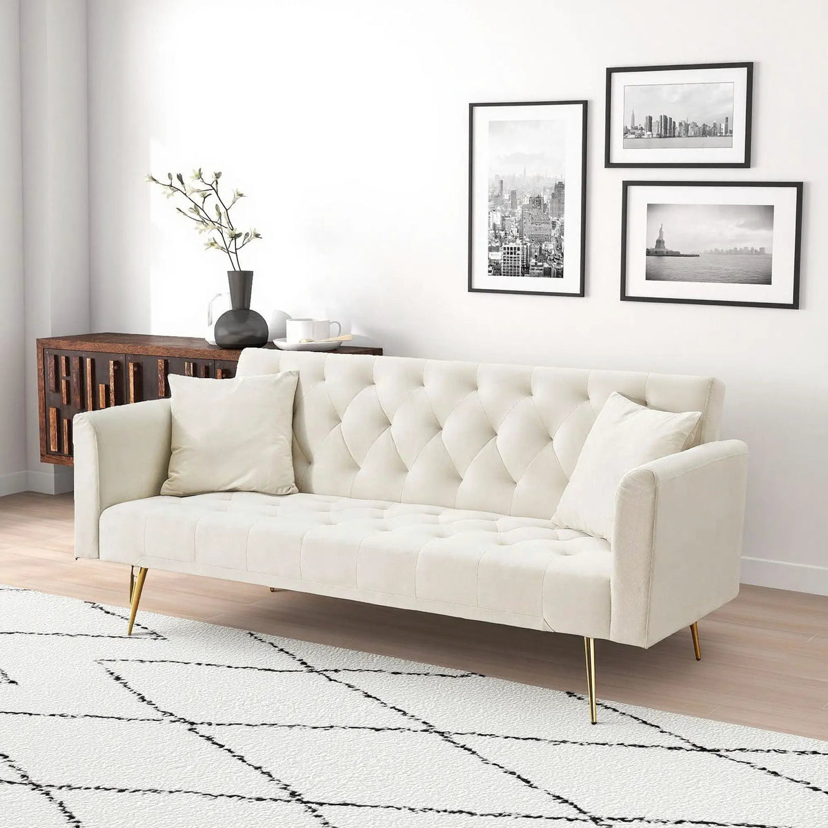 Convertible Folding Sofa Bed | Double Size | Small Space Design | Living Room Futon