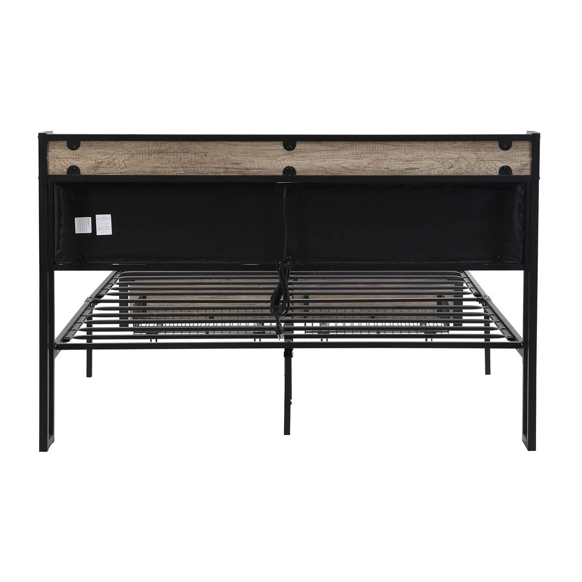 Modern Storage Bed Frame | LED Lights With Remote | Upholstered Headboard | USB Charging Station