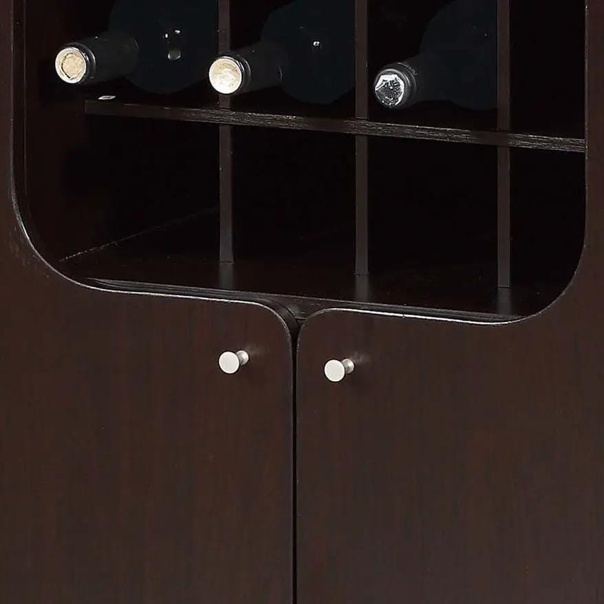 Wine Cabinet With Two Doors Removeable Wine Bottle Rack Metal Wine Glass Racks Four | 15.5 x 31.5 x 33 in | Glass & Metal | Home