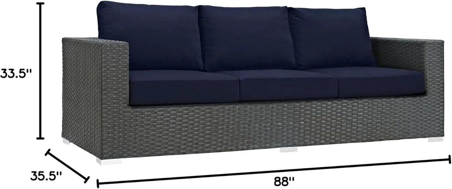 Weather-Resistant Wicker Rattan Outdoor Patio Sofa Set from PriceLows™
