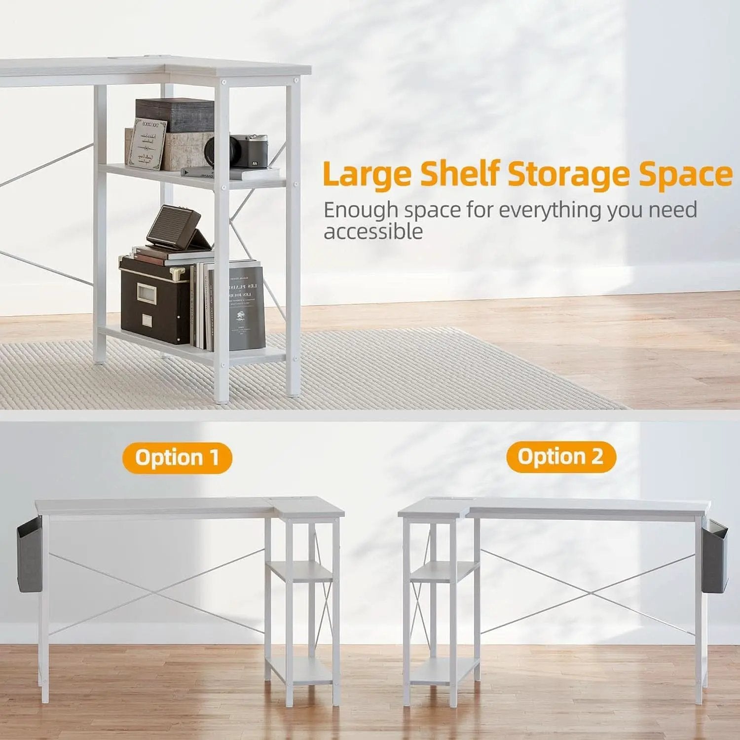 40 Inch L Shaped Desk With Power Outlets For Home Office from PriceLows™