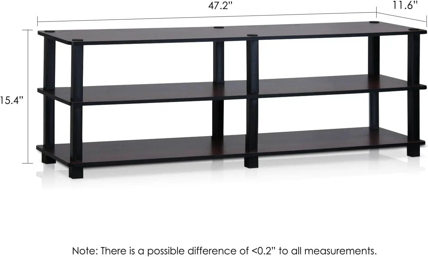 Turn-S-Tube No Tools 3-Tier TV Stand Dark Cherry And Black from PriceLows™