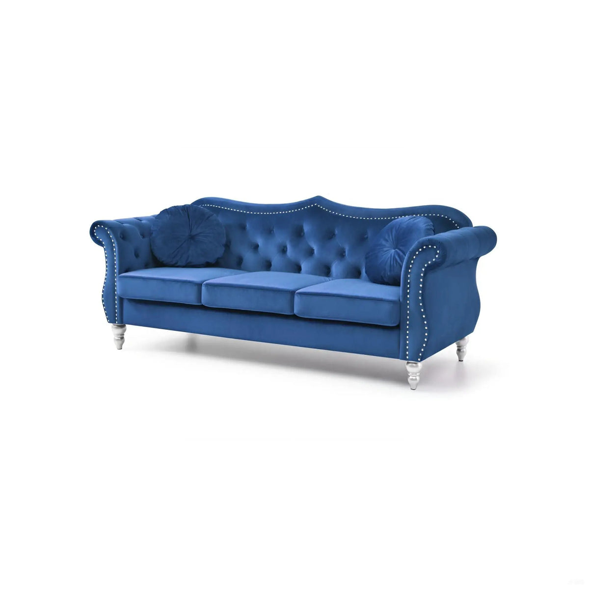 Hollywood Sofa | Updated Glam Design | Hand-Applied Nailhead Trim | Pocketed Coil Cushions