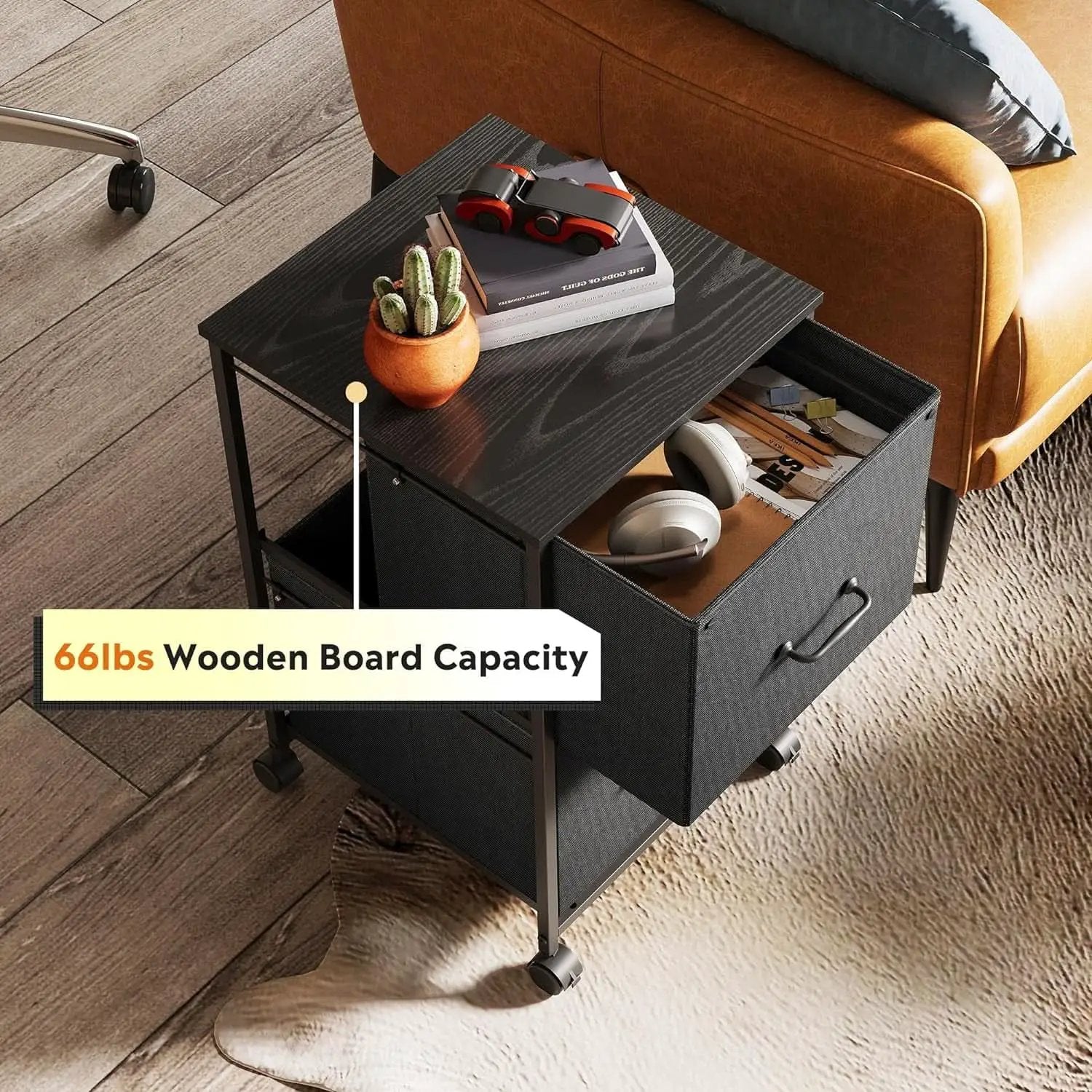 2 Drawer Mobile File Cabinet And Rolling Printer Stand Black Fits A4 Or Letter Size Home Office from PriceLows™
