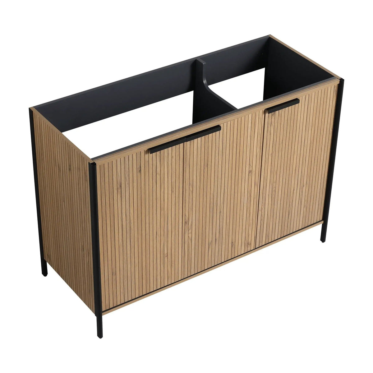 Contemporary Freestanding Bathroom Vanity With Adjustable Shelves | 5 Pieces | Stainless Steel & Metal | Bathroom