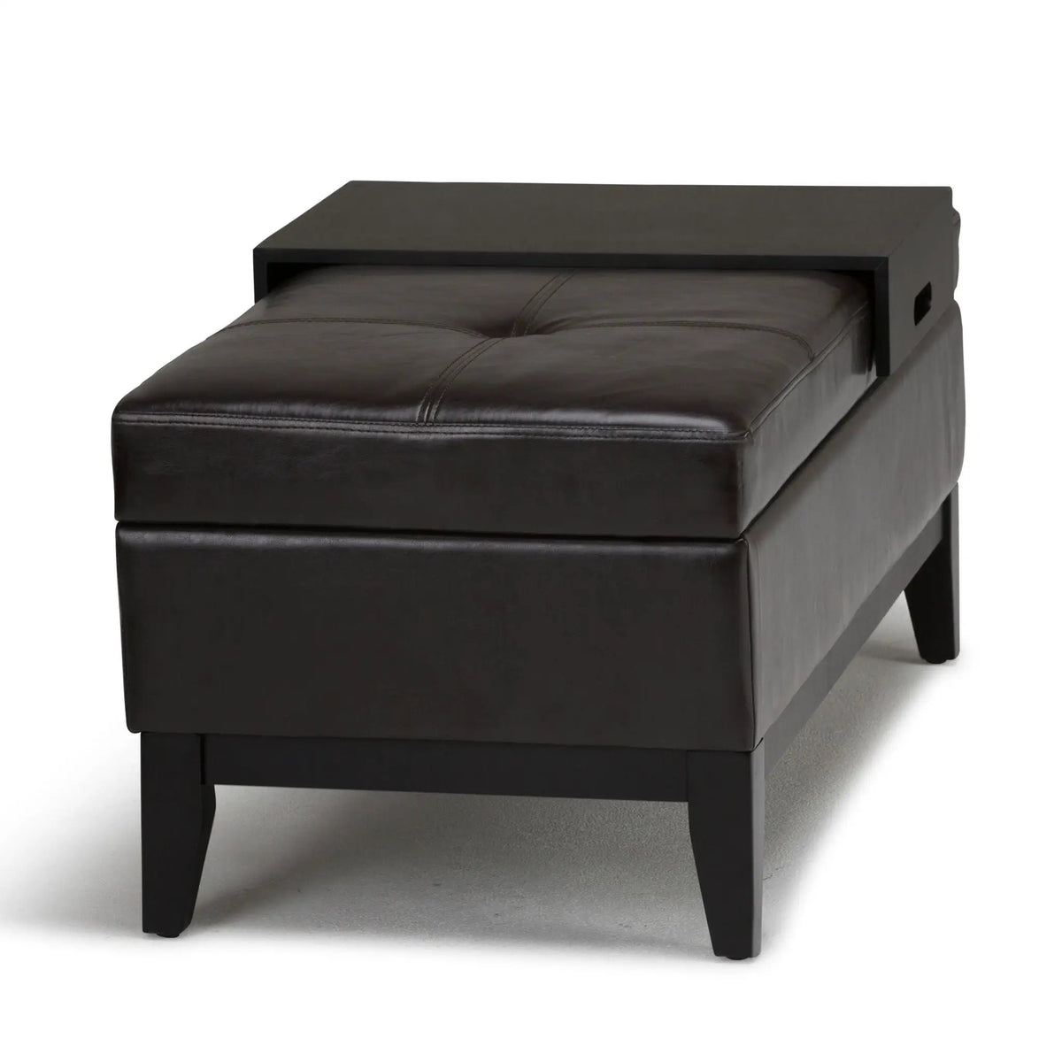 Oregon Contemporary Storage Ottoman Bench | Serving Tray | Lift Open Lid | Child Safety Hinge