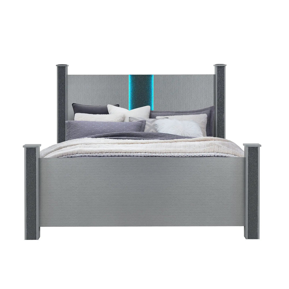 Lorenzo Poster Bed | Integrated Speakers | Glittered Detailing | Solid Wood Construction