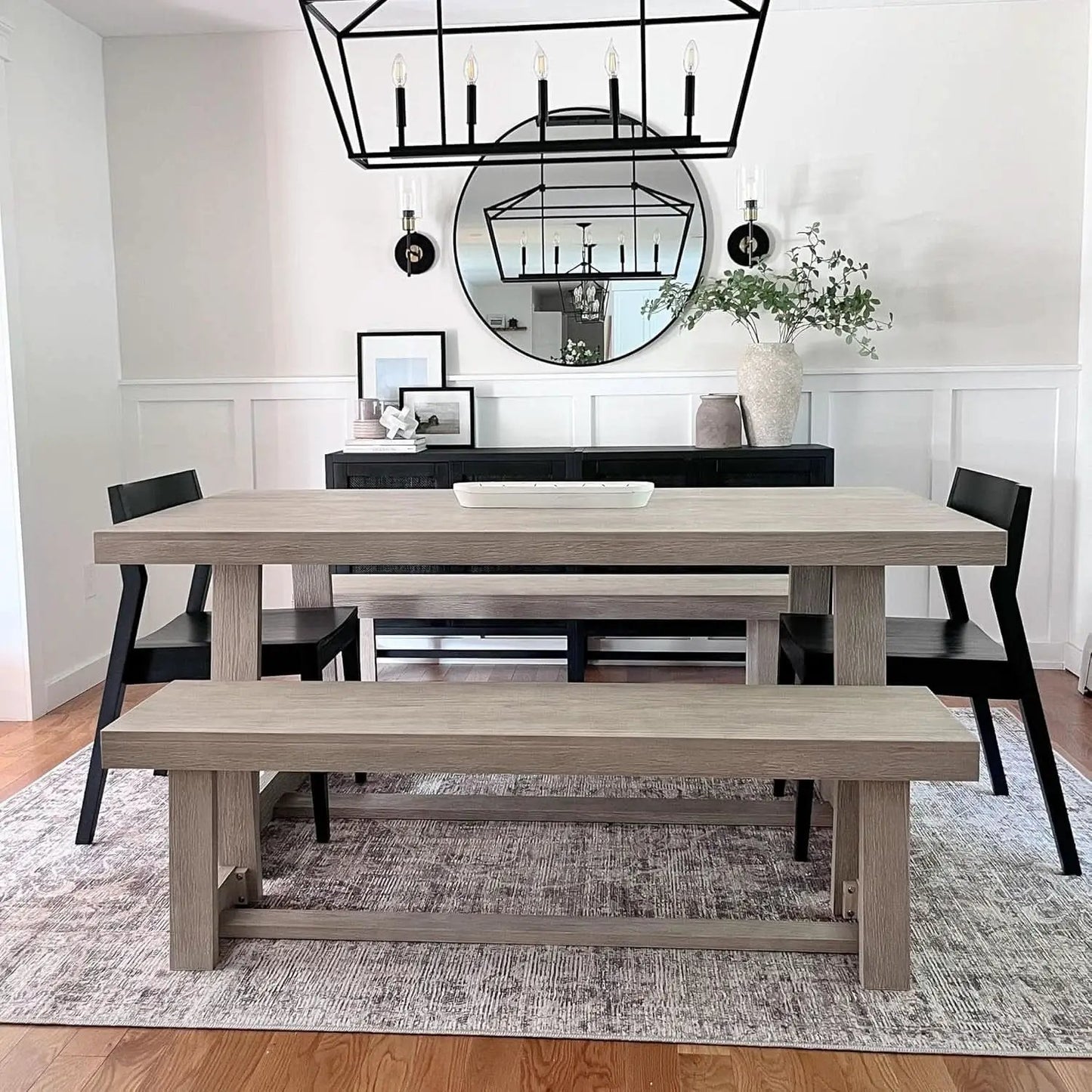 72 Inch Farmhouse Solid Wood Dining Table Rectangular Kitchen Table from PriceLows™