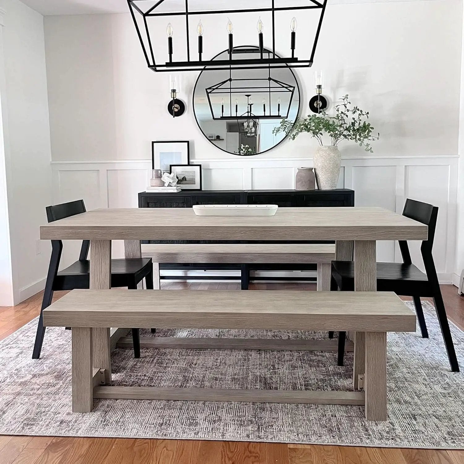 72 Inch Farmhouse Solid Wood Dining Table Rectangular Kitchen Table from PriceLows™