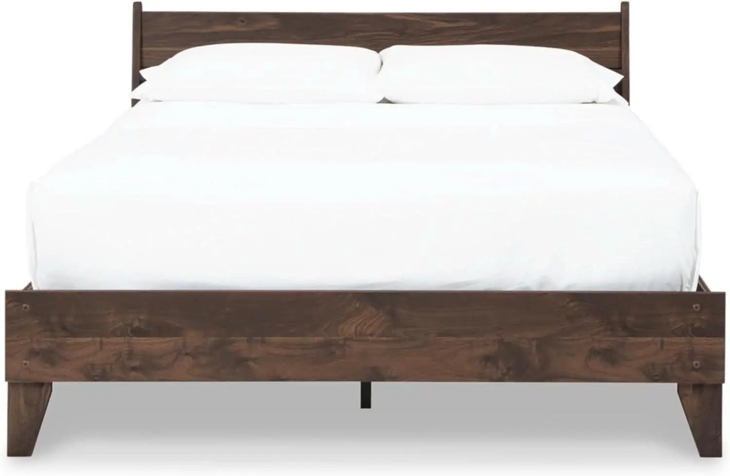 Queen Panel Platform Bed Dark Brown Walnut Storage from PriceLows™