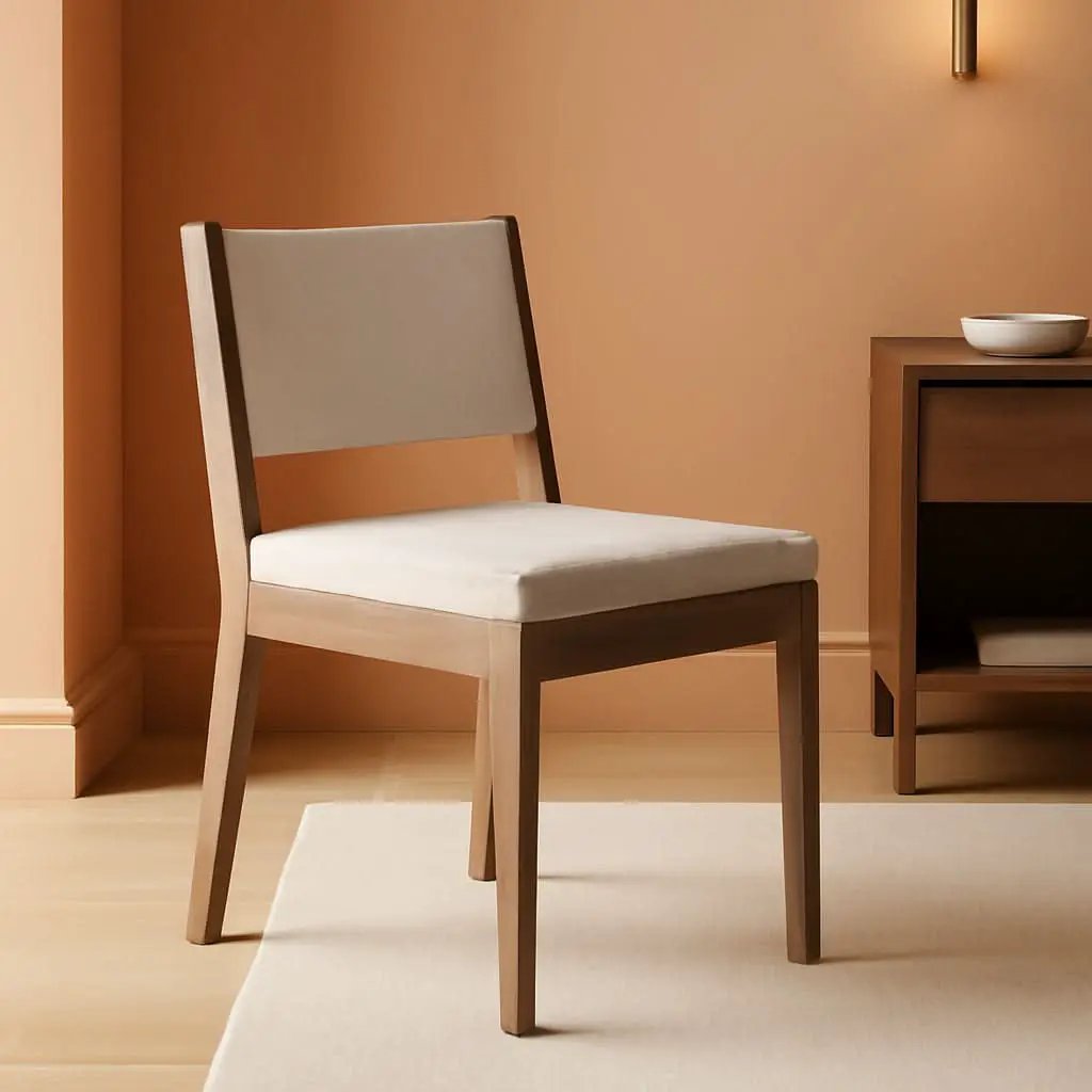 Linus Upholstered Dining Chair With Rubberwood Legs from PriceLows™