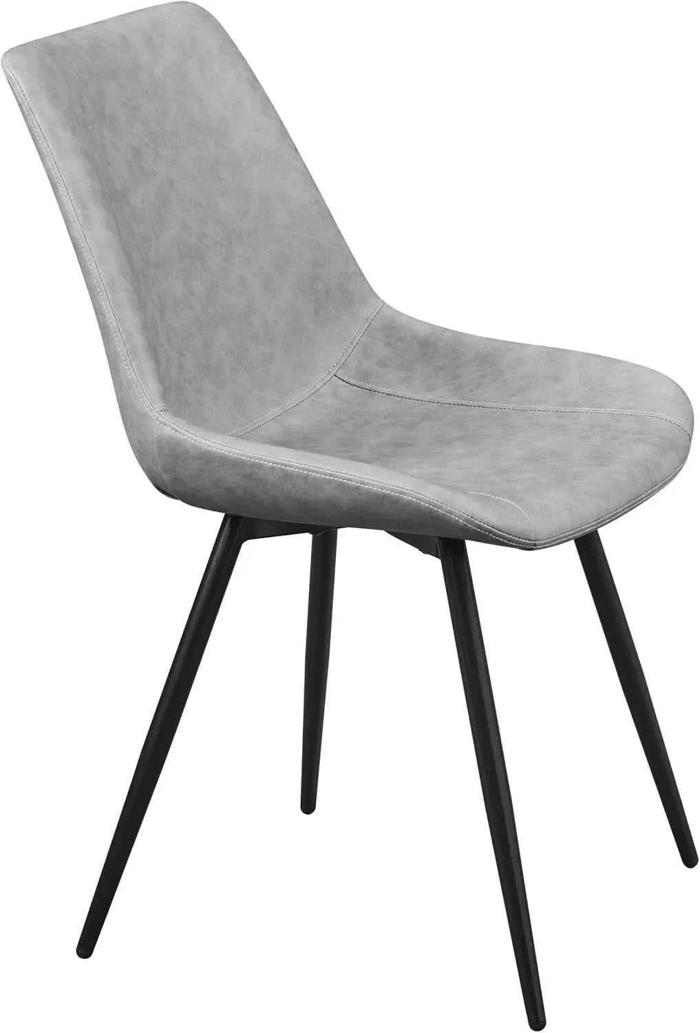 Dining Chairs Set Of 2 Grey Faux Leather With Metal Legs from PriceLows™
