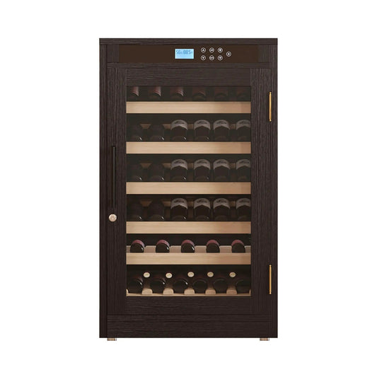 69-Bottle 7.6 Cu.Ft Freestanding Smart Wooden Wine Cooler With LED Touch Display | 7.6 Cu Ft | Wine Fridge | Home