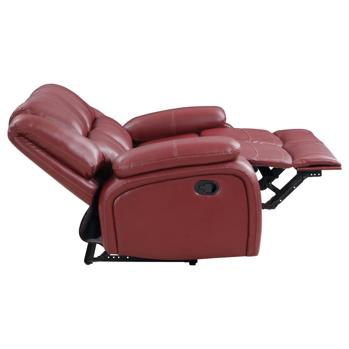 Camila Upholstered Motion Reclining Loveseat | 61.75 x 38.25 x 38 in | Metal & Plywood | Red