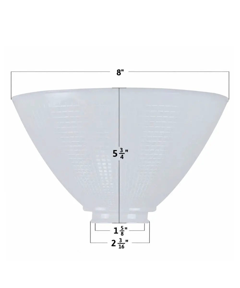 IES Reflector Lamp Shade | 8 Inch Diameter | Opal Glass | 6 Inch Height