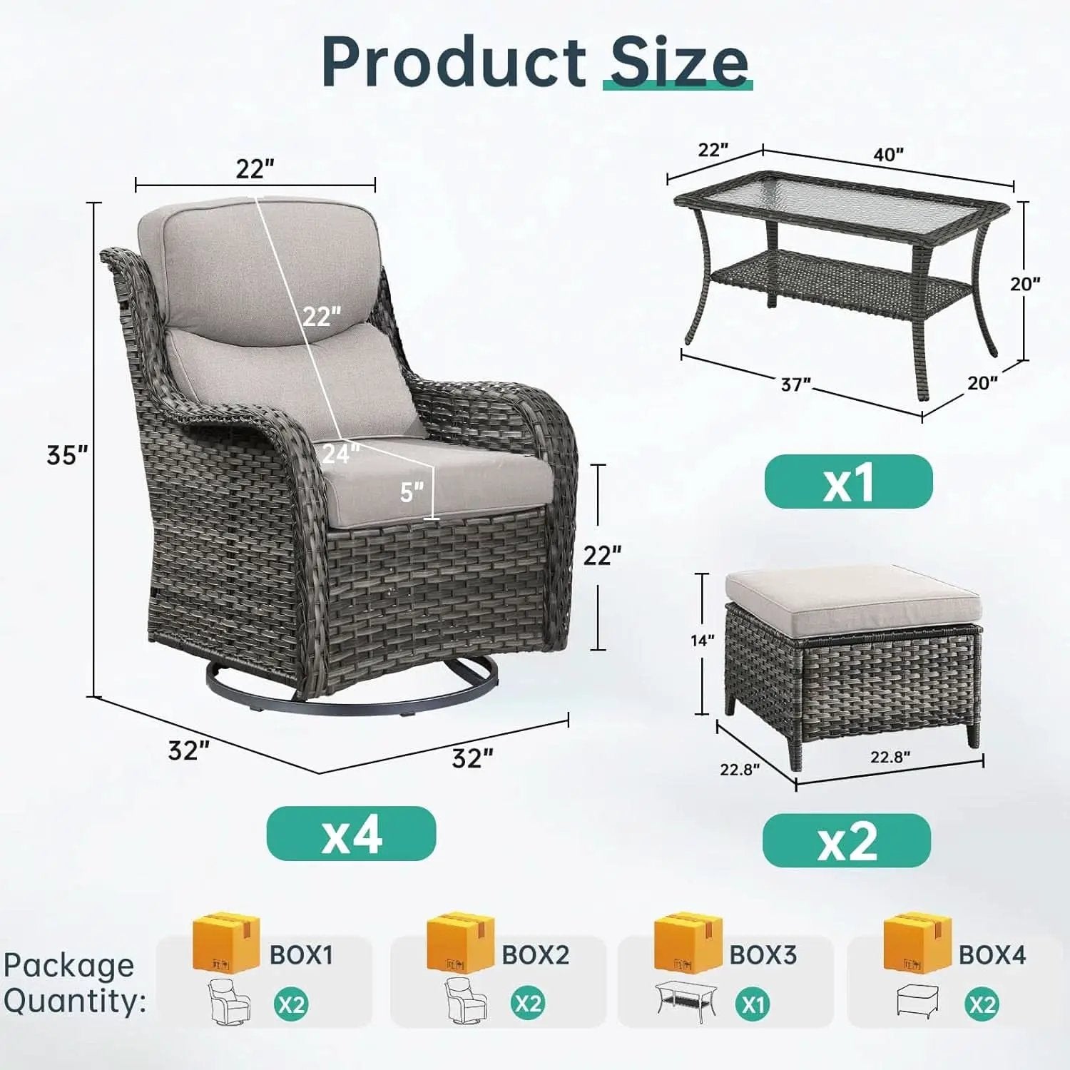 Swivel Rocker Patio Chairs Set with Cozy Coffee Table from PriceLows™