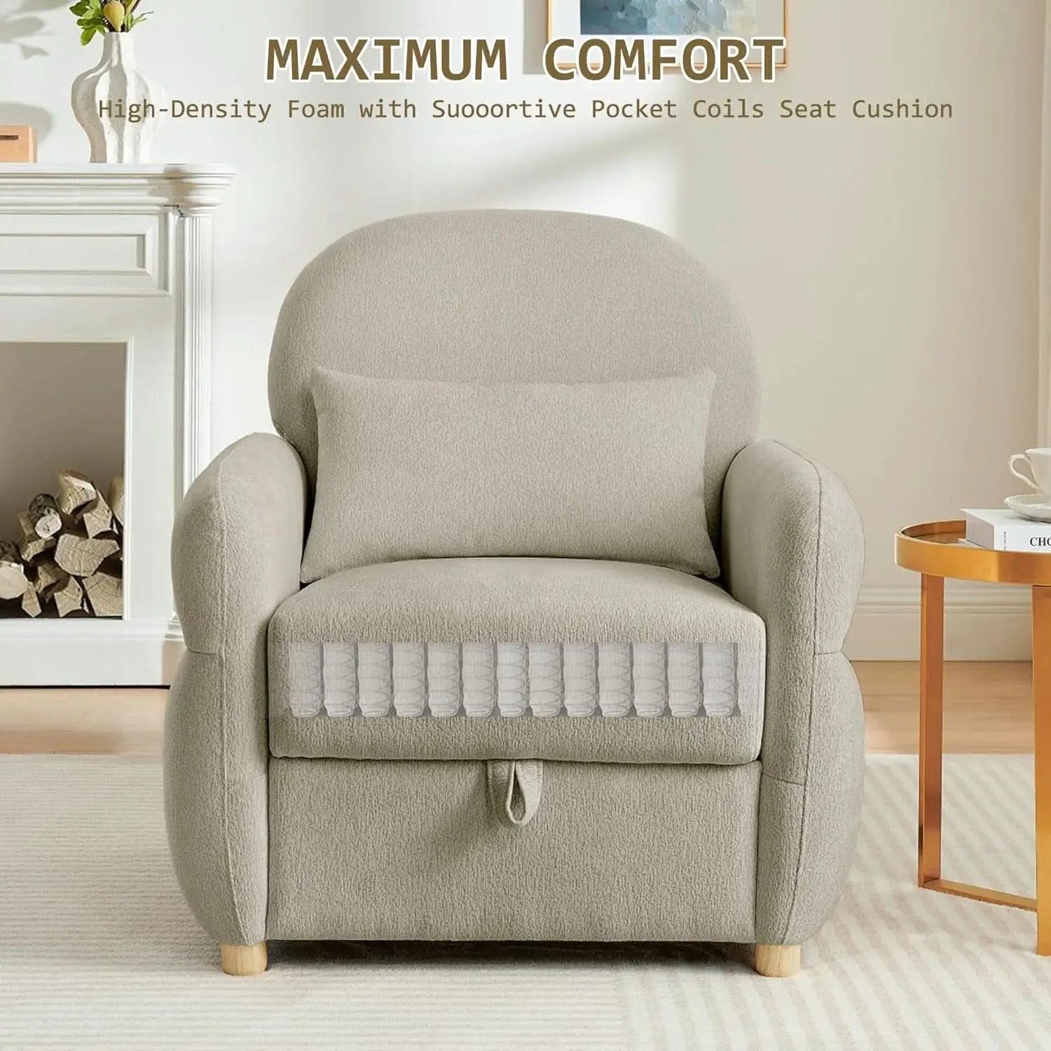 Gray 33.5 Inch Luxuriously Textured Modern Armchair from PriceLows™