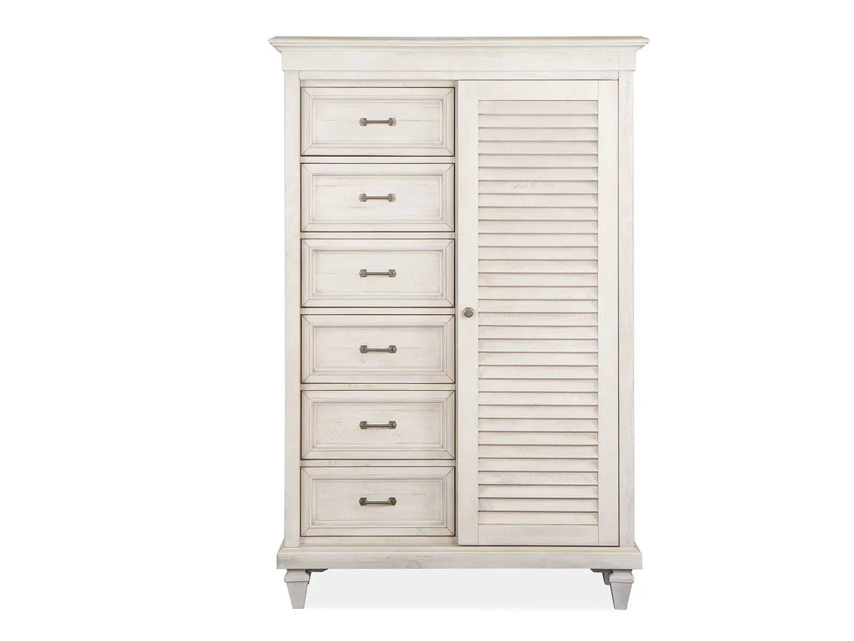 Newport Gentleman's Chest | 20 x 45 x 68 in | Mdf & Veneer | Alabaster