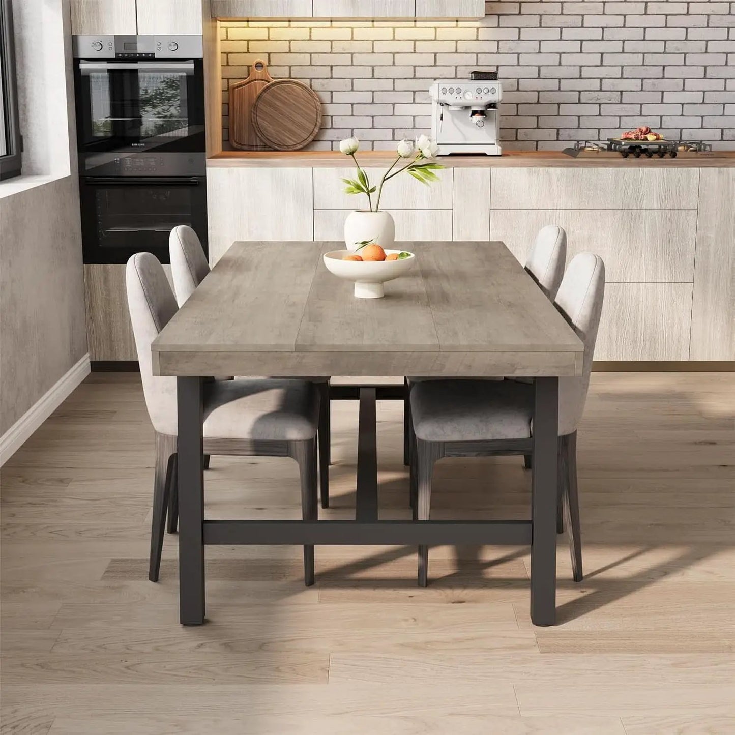 Industrial Dining Table 70.87 Inch Grey For Kitchen from PriceLows™