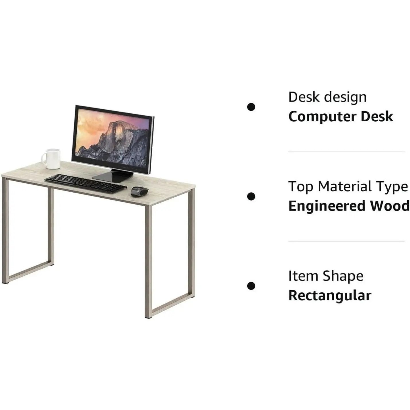 Maple 32 Inch Desk For Home Office With Steel Frame from PriceLows™