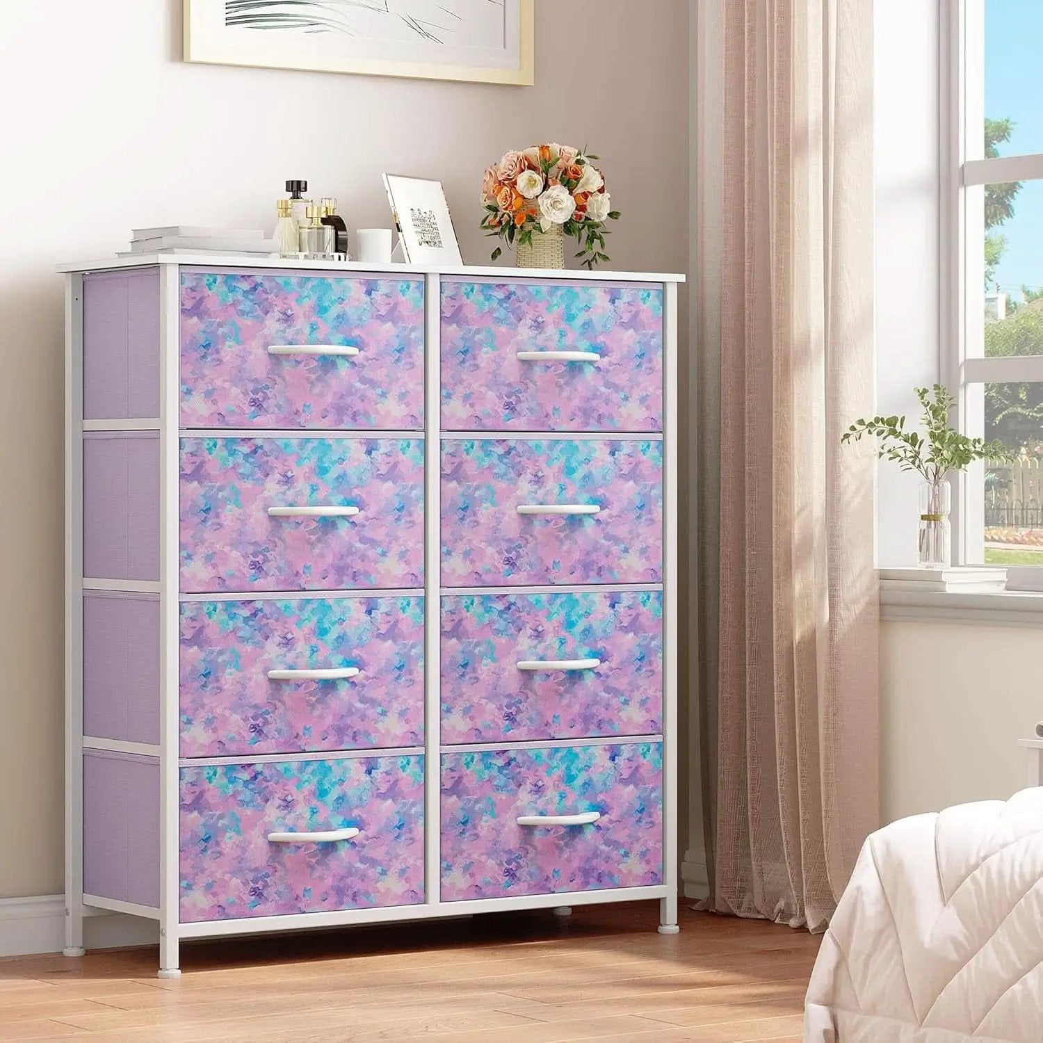 Fabric Dresser With Eight Drawers Storage Organizer from PriceLows™