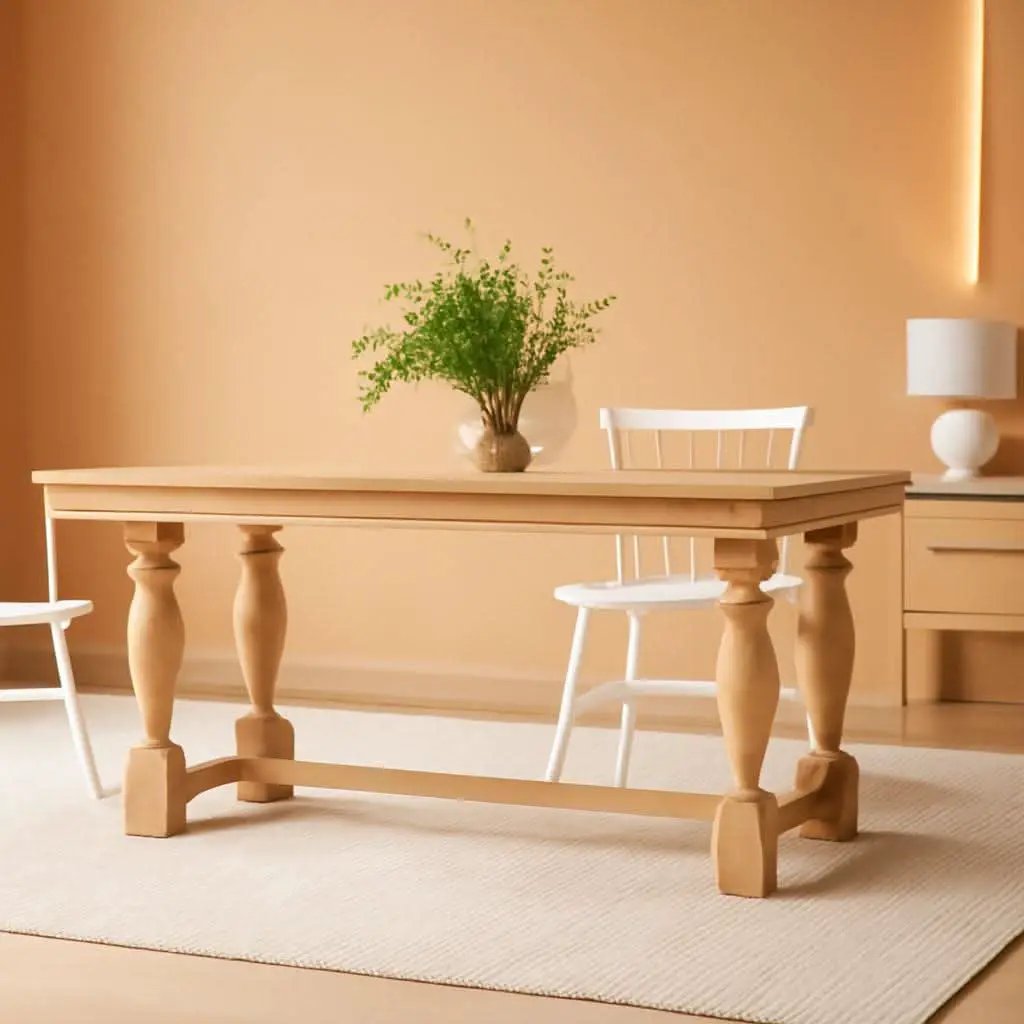 67 Inch Squire Trestle Farmhouse Dining Table Light Brown from PriceLows™