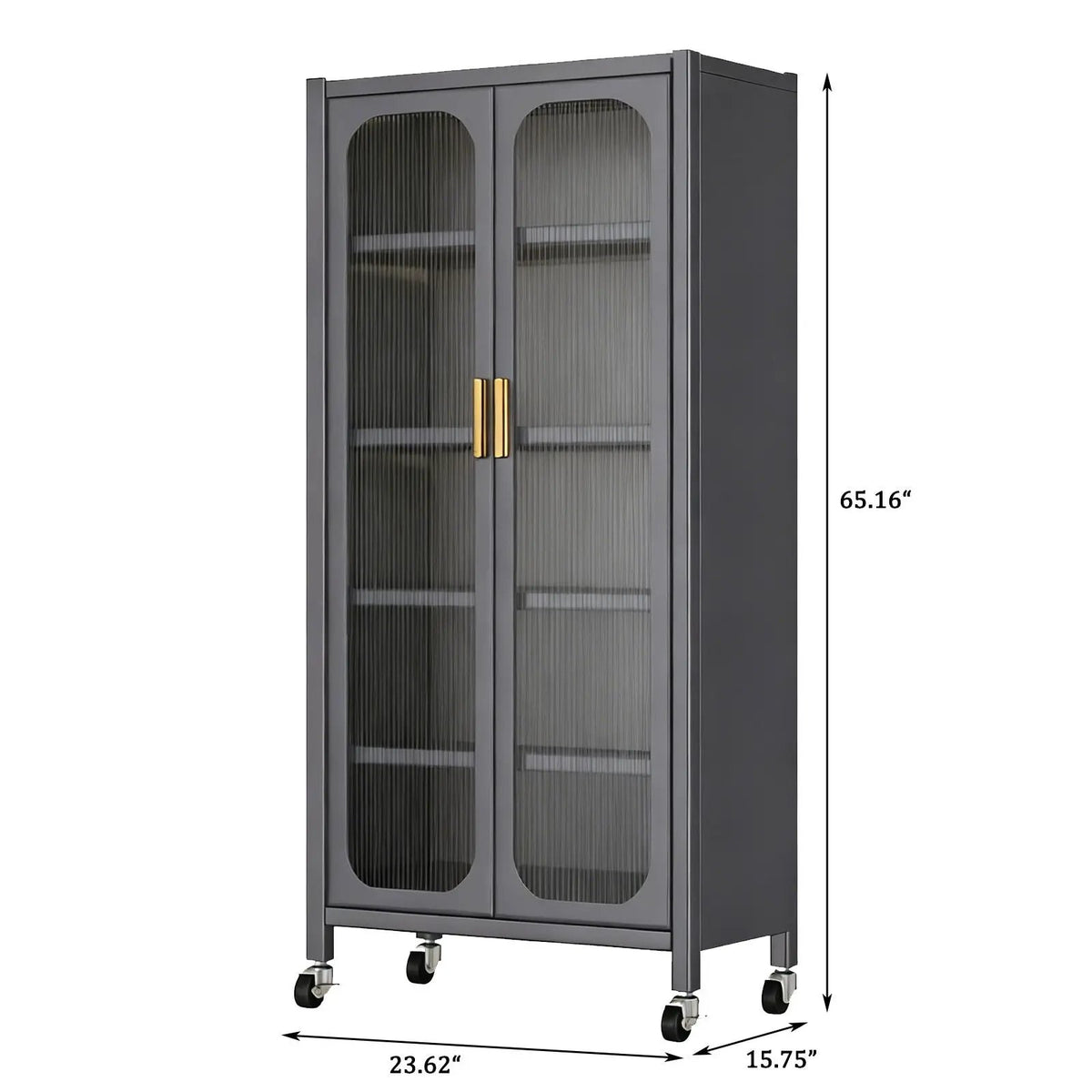6 Tier Storage Cabinet | Transparent Magnetic Door | Adjustable Shelves | 360 Degree Wheels
