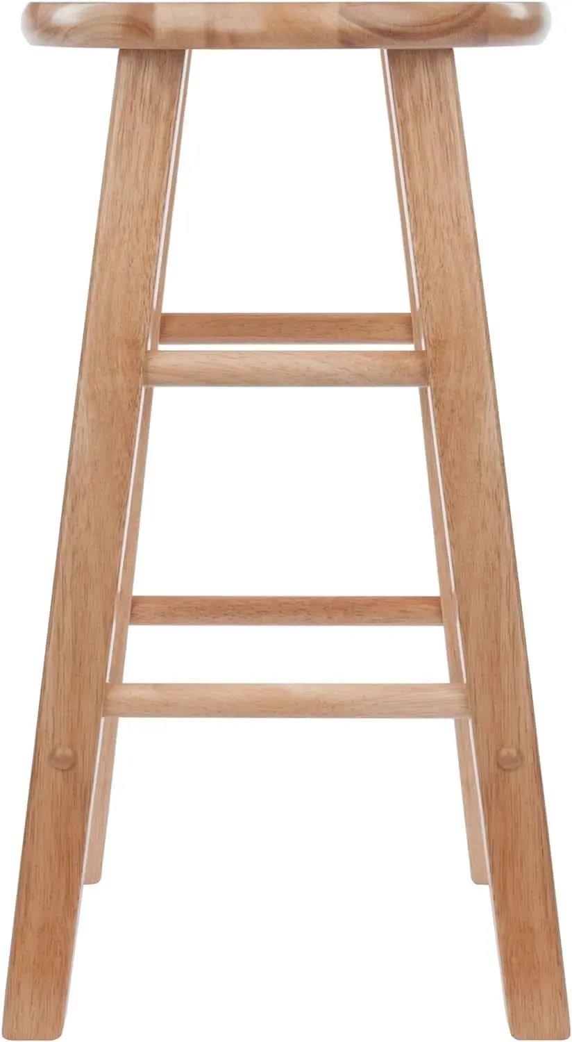 Two Piece 24 Inch Natural Finish Solid Wood Counter Stools from PriceLows™