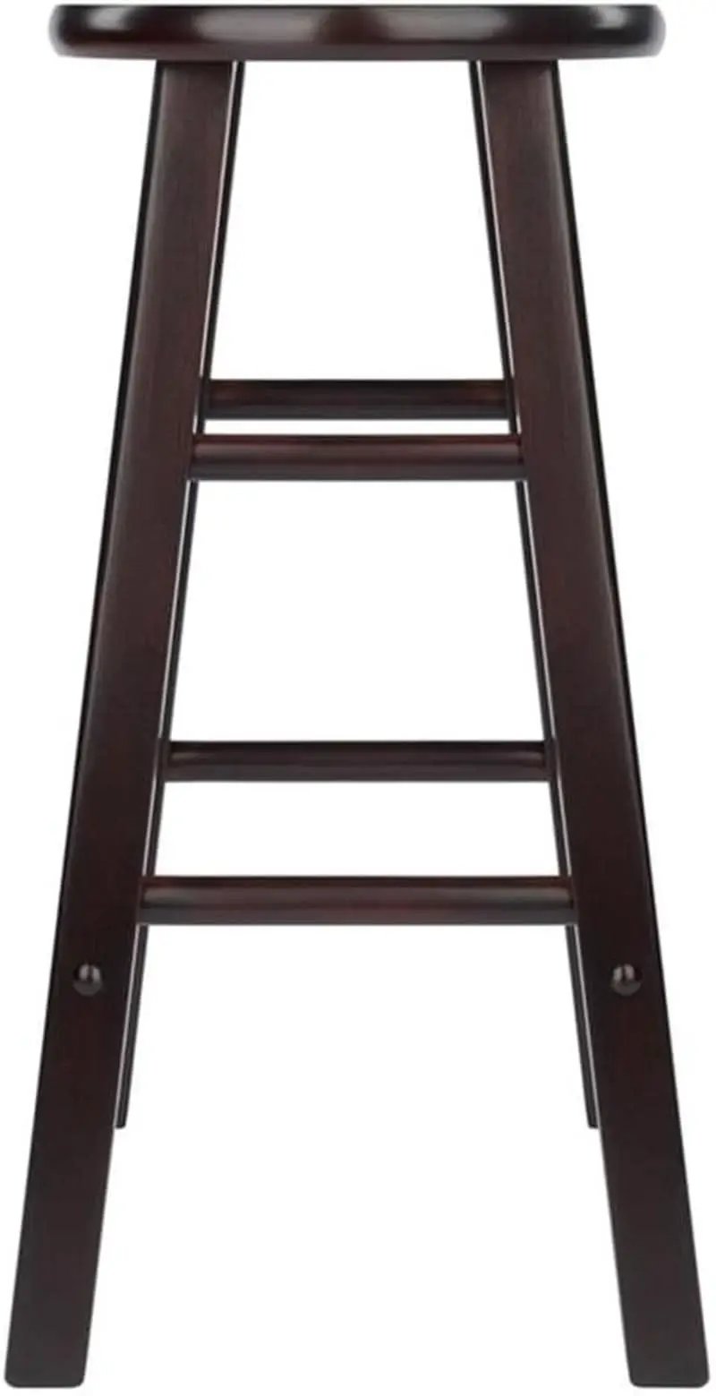Espresso Counter Stool Set 2 Piece Solid Wood 24 Inch from PriceLows™