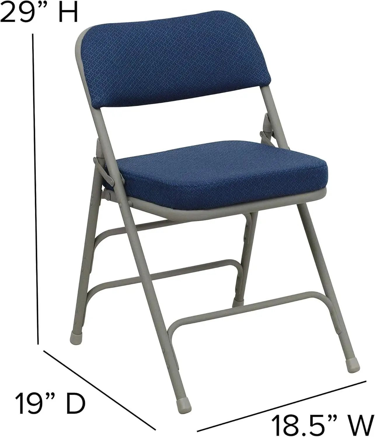 Navy Cushioned Metal Folding Chairs Set of 2 for Events from PriceLows™