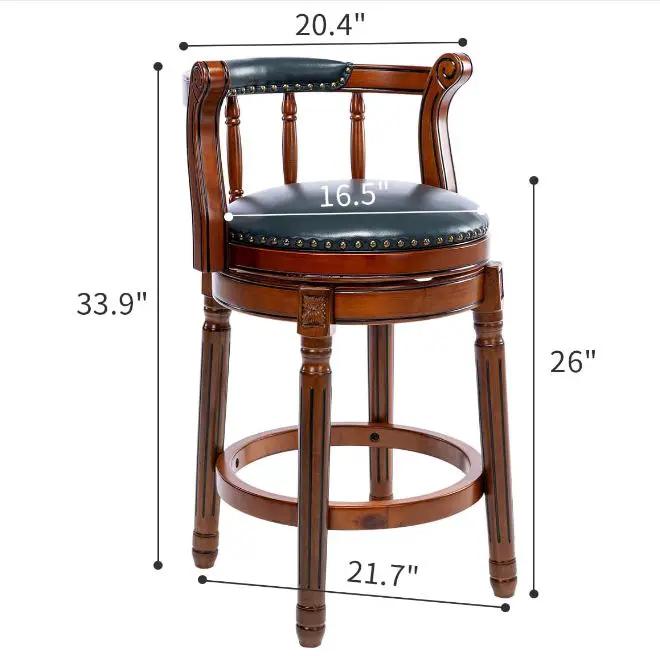Swivel Bar Stool | Cow Top Upholstery | 360 Degree Swivel | Bar Height Chair With Back