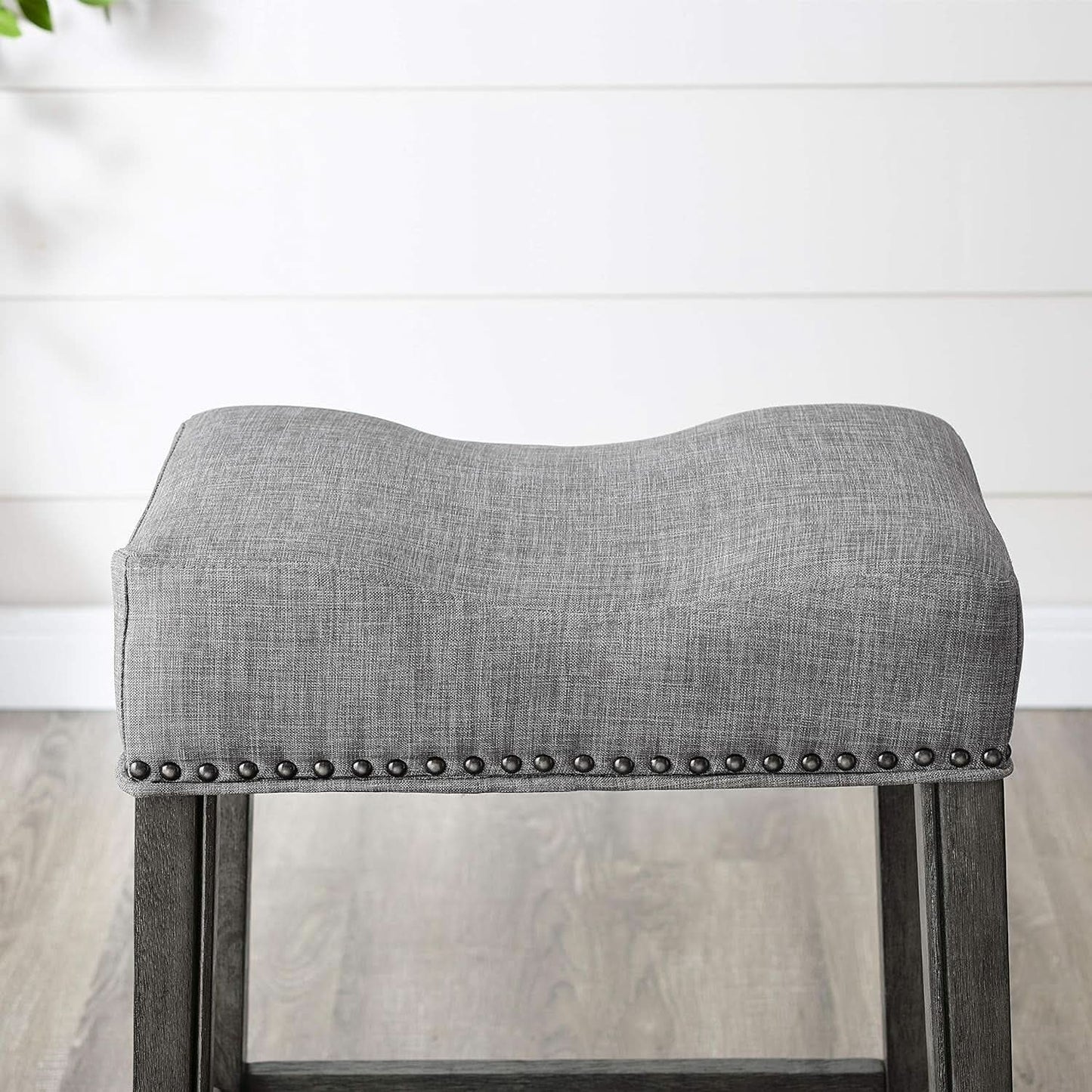 Gray 29 Inch Bar Stools Set Of 2 With Backless Saddle Seat from PriceLows™