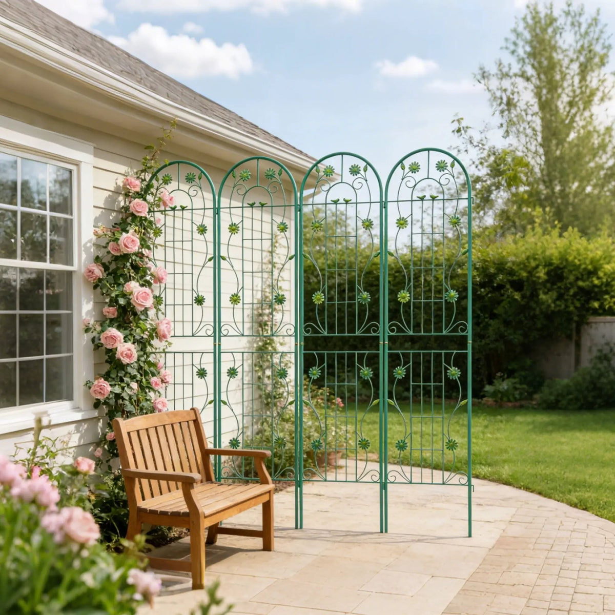 Metal Garden Trellis | Galvanized Steel | Powder Coated | 4 Piece Set