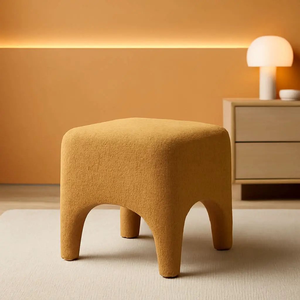 Curry Seventeen Inch Ottoman Footstool Living Room Decor from PriceLows™