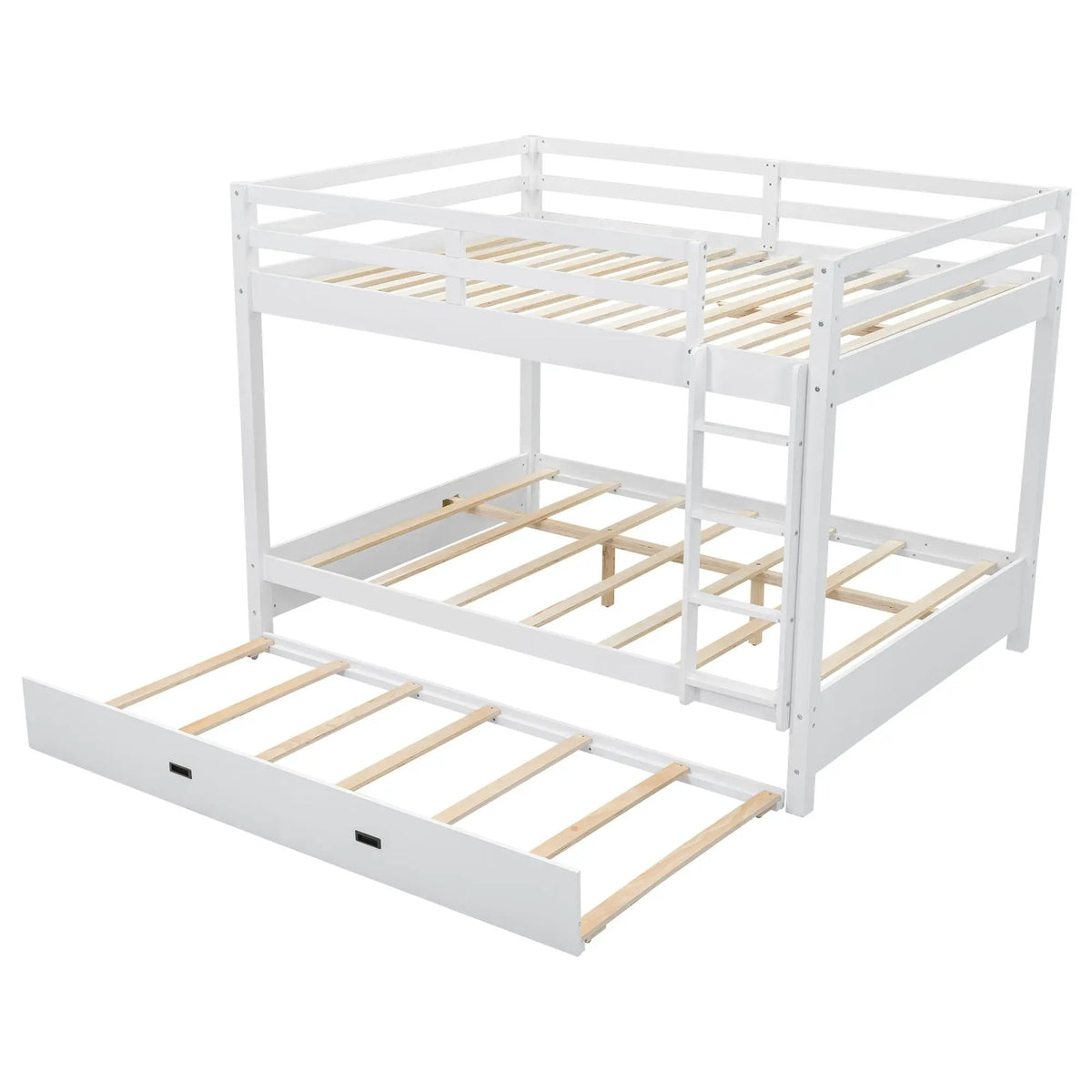 Sturdy Bunk Bed With Ladder | Solid Pine Wood | Guard Rails | Compact Layout
