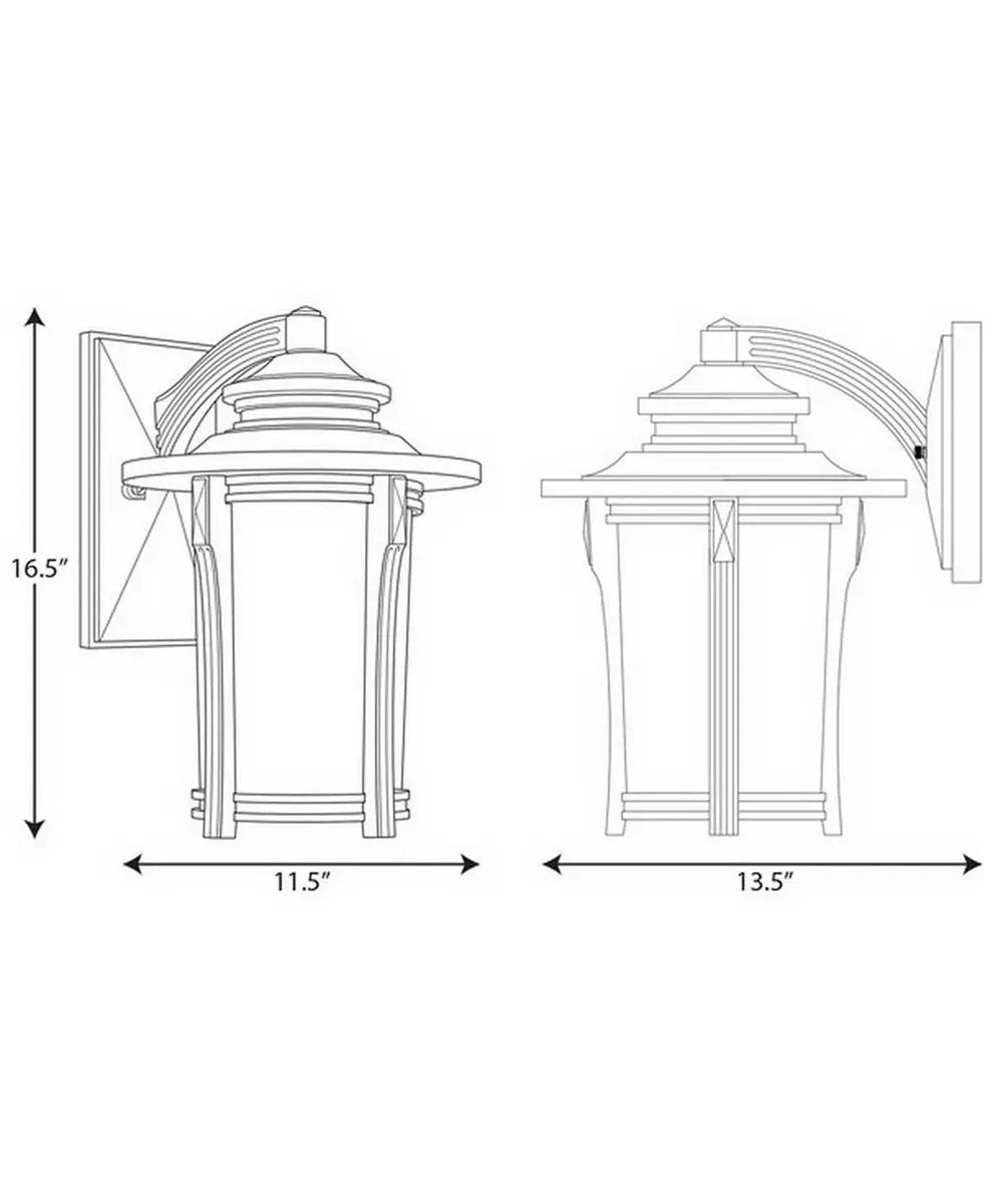 Outdoor Wall Lantern | 1 Light Seeded Glass | Die Cast Aluminum | 17 Inch Height