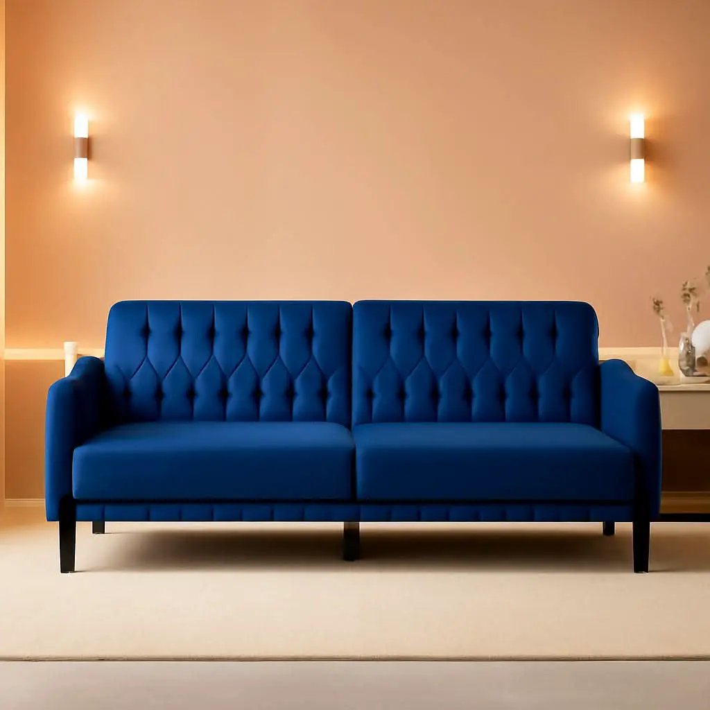 77Inch Velvet Convertible Sofa Bed Featuring Armrests from PriceLows™