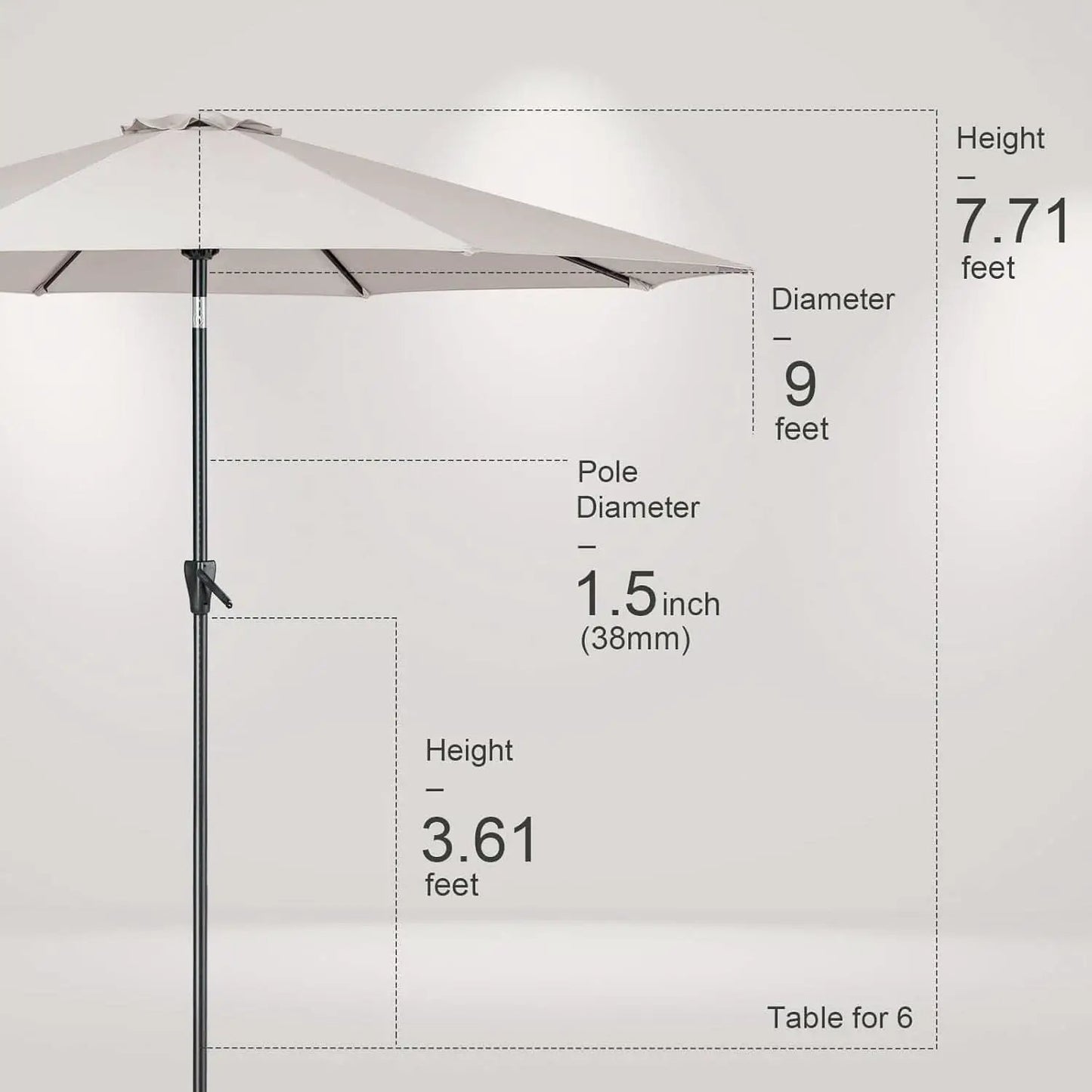 Large Patio Market Outdoor Umbrella With Push Button Tilt from PriceLows™