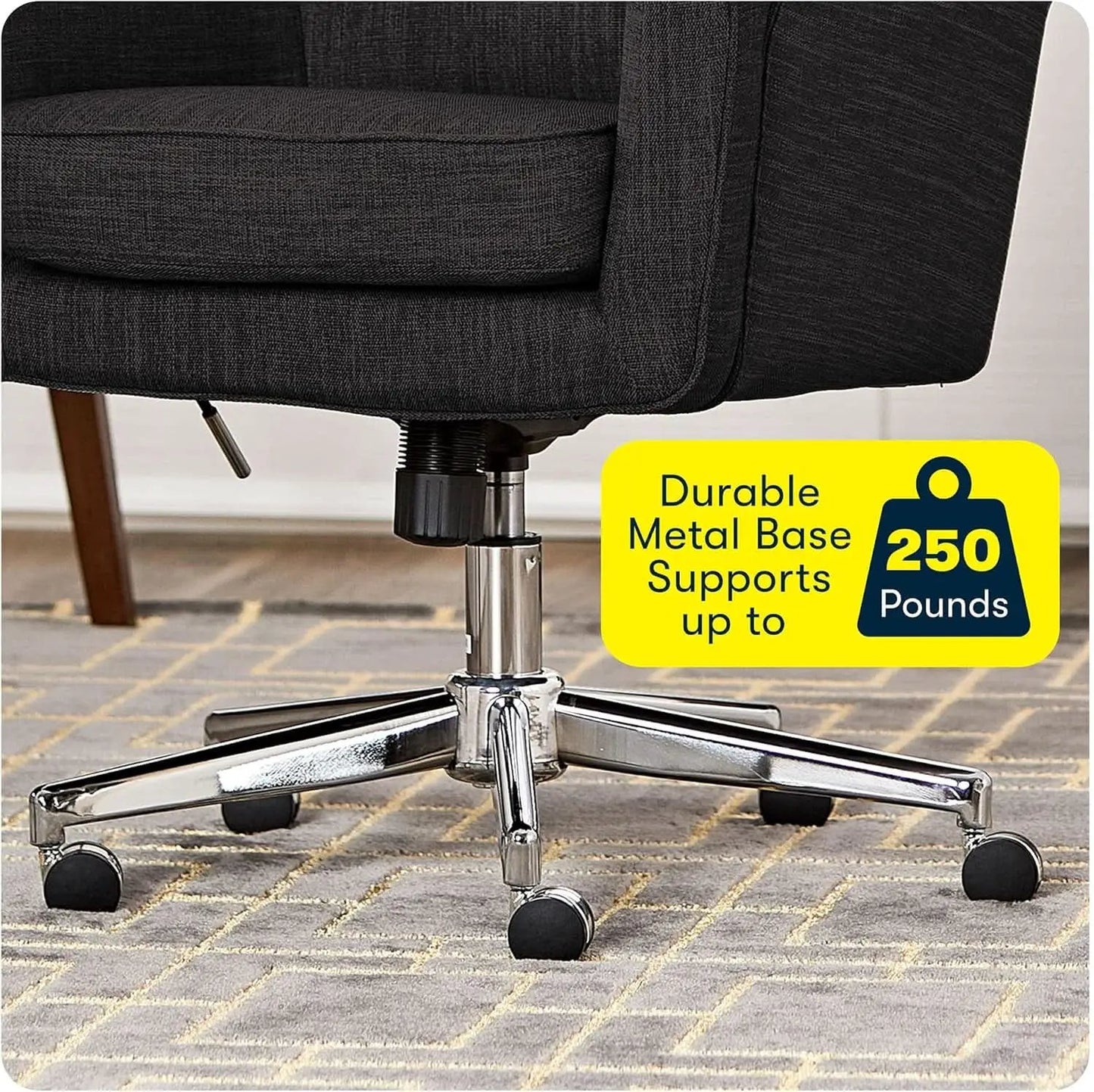 Mid Century Memory Foam Office Chair In Charcoal Gray from PriceLows™