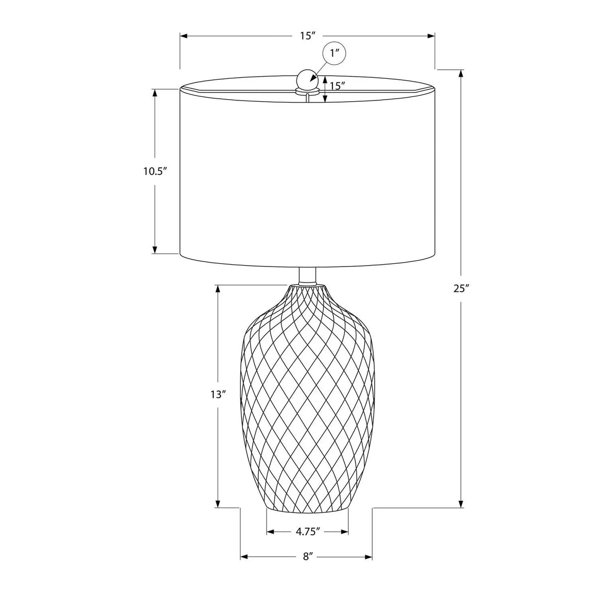 Cream Ginger Jar Table Lamp | Transitional Design | 25 Inch Height | Textured Ceramic Finish