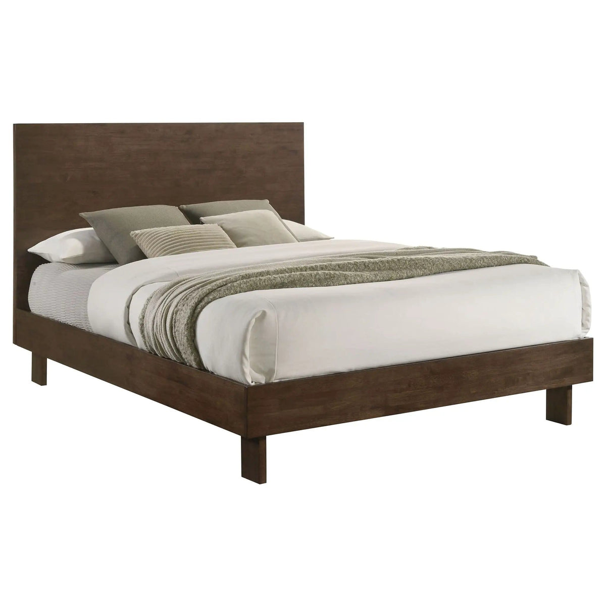 Glenwood 48-inch Queen Platform Panel Bed Warm | 62.5 x 83.5 x 48 in | Wood | Brown