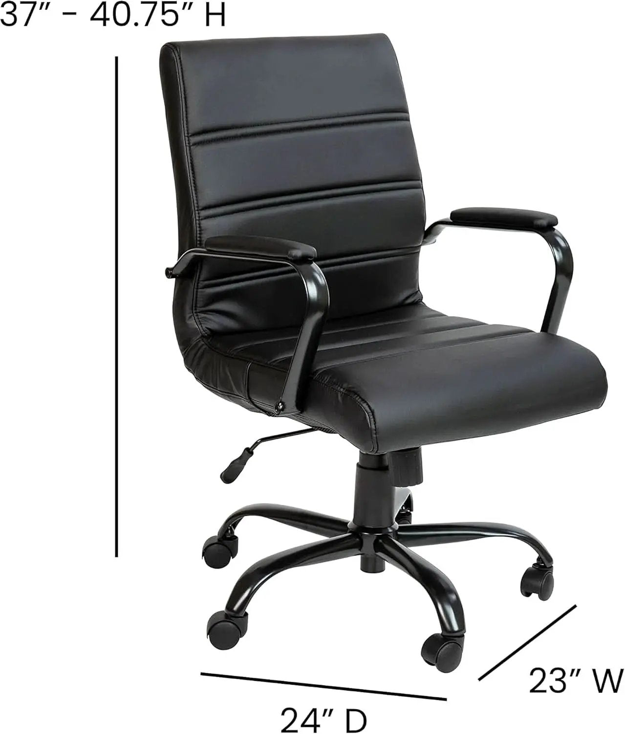 Black Office Chair With Adjustable Height And Padded Seat from PriceLows™