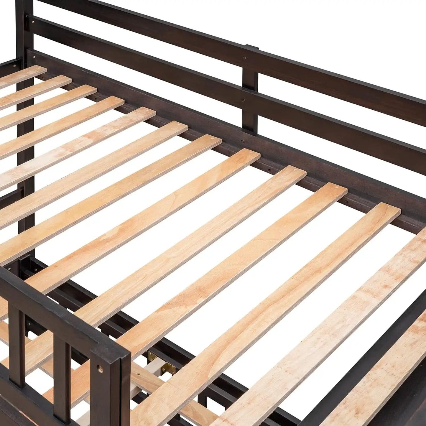 Twin Over Full Bunk Bed With Storage Solid Wood Espresso from PriceLows™